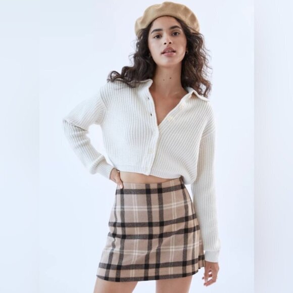 WILFRED Arizia Madelon Mini Skirt Plaid Wool/Cashmere Blend Women's Size 00 - Picture 1 of 13